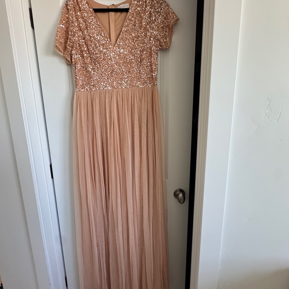 Maya Peach Sequin Maxi Dress